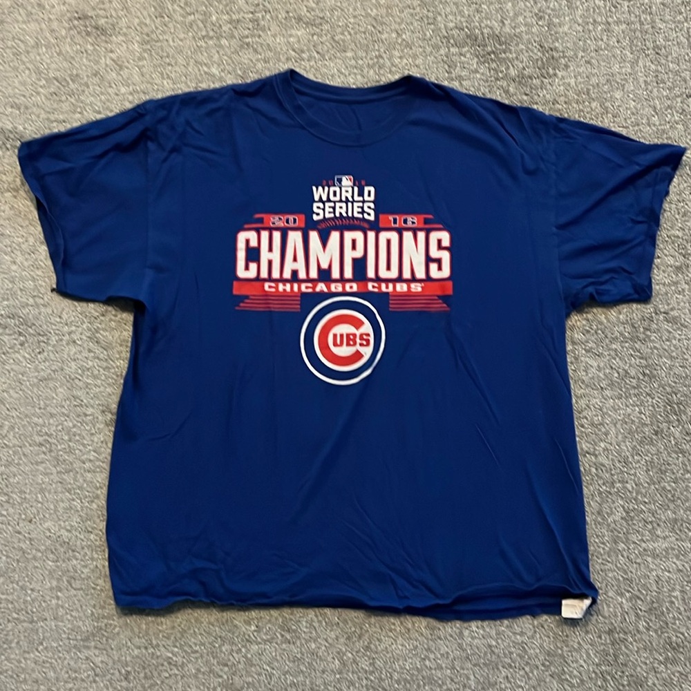 Chicago Cubs 2016 World Series Champions Baseball Short Sleeve Shirt, 2XL